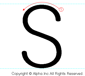 Sの書き順画像低解像度版