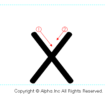 xの書き順画像低解像度版